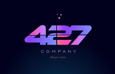 427 pink magenta purple number digit numeral logo icon vector