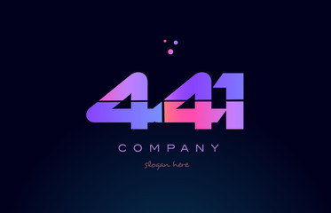441 pink magenta purple number digit numeral logo icon vector