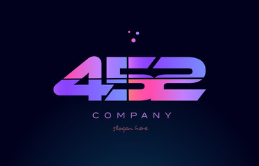 452 pink magenta purple number digit numeral logo icon vector