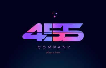 455 pink magenta purple number digit numeral logo icon vector