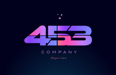 453 pink magenta purple number digit numeral logo icon vector