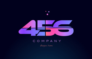 456 pink magenta purple number digit numeral logo icon vector