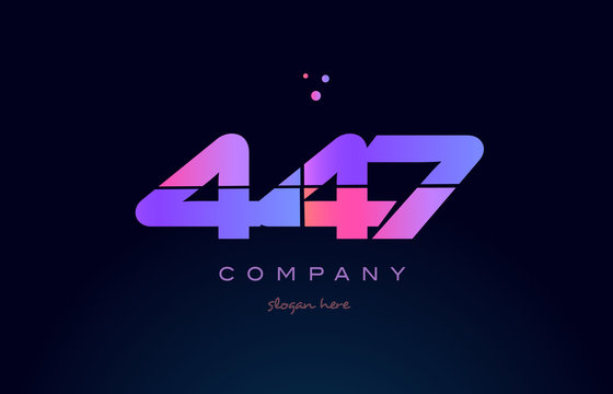 447 pink magenta purple number digit numeral logo icon vector