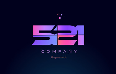 521 pink magenta purple number digit numeral logo icon vector