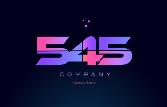 545 pink magenta purple number digit numeral logo icon vector