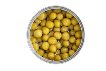 tin can with green peas