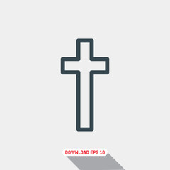 Cross icon, vector