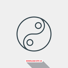 Yin yang icon, vector
