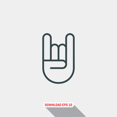 Rock hand icon, vector