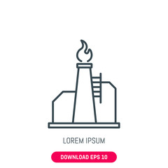 Obraz premium Oil factory icon, vector