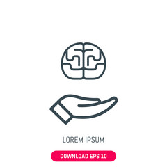 Brain care icon, vector
