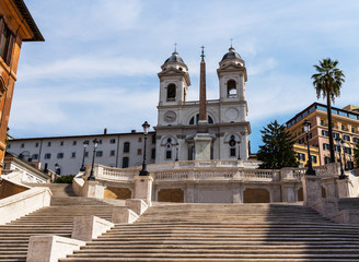 A color image of the famous Spanish steps in Rome, Italy. 