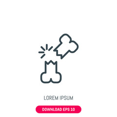 Broken bone icon, vector