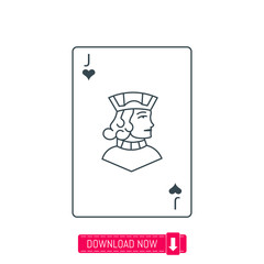 Jack playing card icon, vector