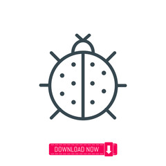 Ladybug icon, vector