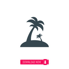 Island with palm trees icon, vector