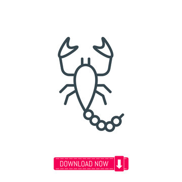 Scorpion icon, vector