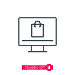 Online shop icon, vector