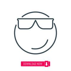 Cool emoji icon, vector
