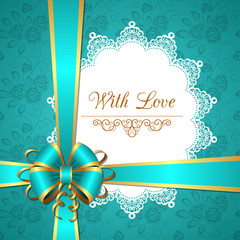 Greeting card with bow