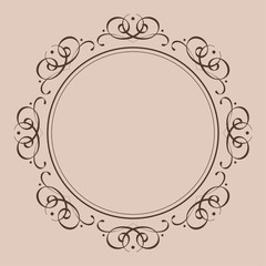 Round vintage frame. Decorative ornament