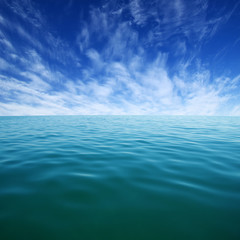 Blue sea water surface
