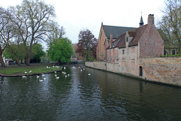 Fototapeta premium Streets of old city Bruges 