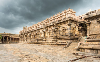 Fototapeta na wymiar Ancient Hindu temple at Darasuram, Tamil Nadu, India