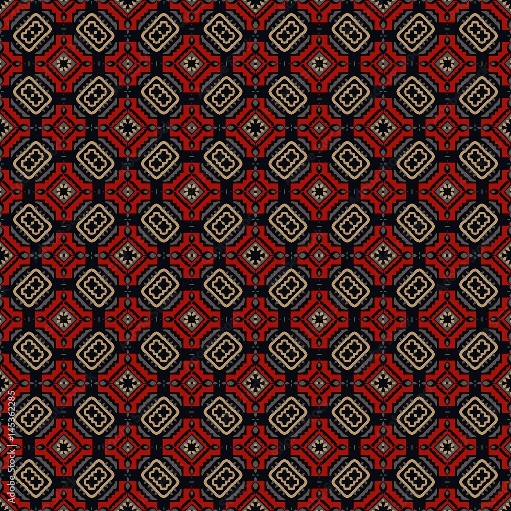 Aufkleber abstract background of a symmetrical openwork retro pattern of elements of wavy lines, geometric fig