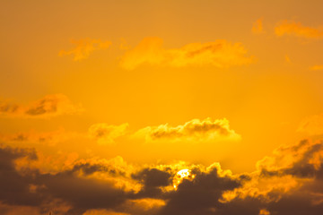 bright tropical sunrise with clouds in the sky
