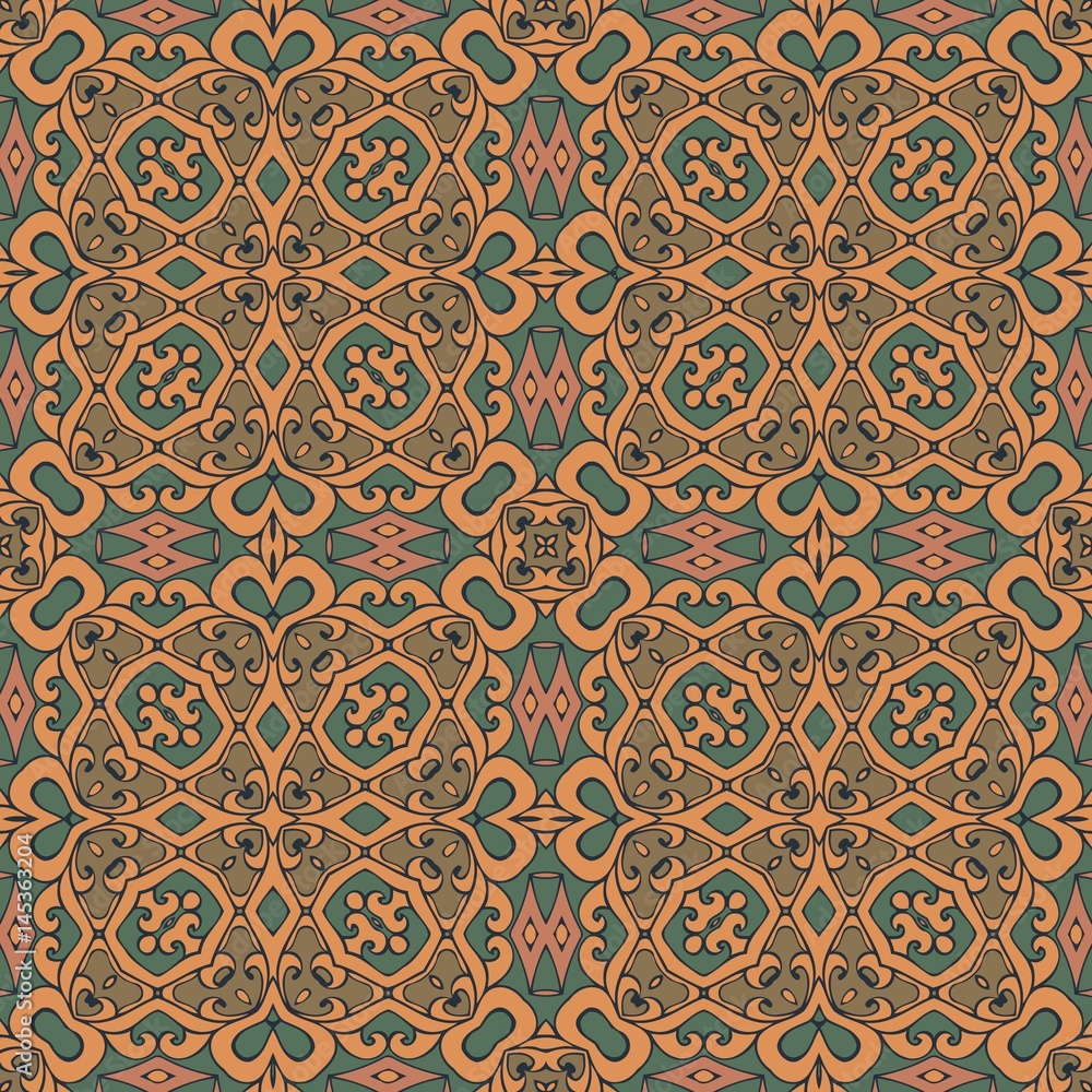 Poster abstract background medieval symmetrical pattern baroque elements