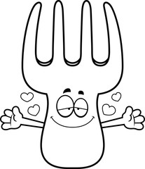 Cartoon Fork Hug
