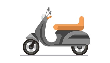 Scooter or motorbike isolated on white vector illustration.
