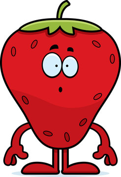 Surprised Cartoon Strawberry