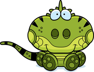 Cartoon Iguana Sitting