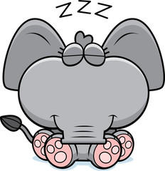 Cartoon Elephant Napping