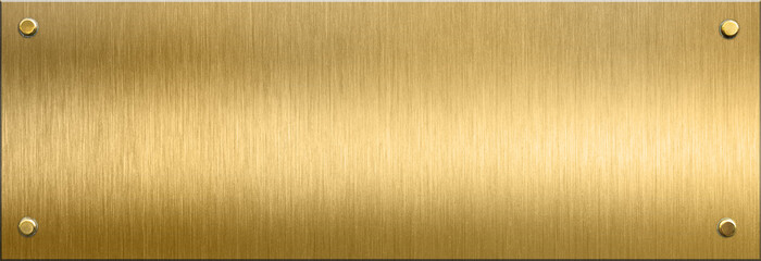 Brass metal plaque 3d illustration