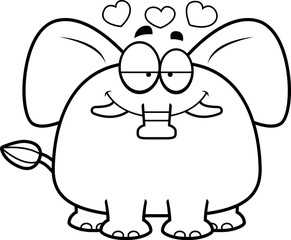 Cartoon Elephant in Love