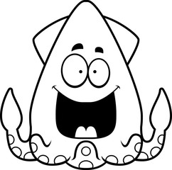 Happy Cartoon Squid
