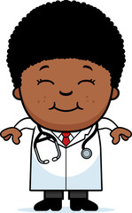 Smiling Cartoon Child Doctor