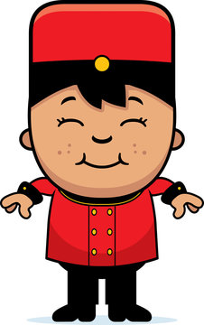 recommend clip art: Smiling Cartoon Bellhop
