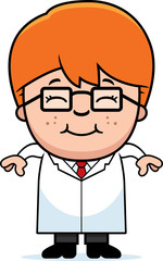 Obraz premium Smiling Cartoon Little Scientist