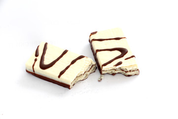 waffle chocolate bar covered with black and white chocolate
