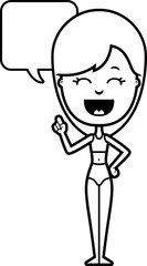 Talking Cartoon Teen in Swimsuit