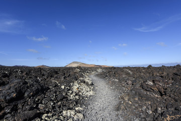 Fantastic volcanic landscape in Timanfaya National Park, ideal for hiking, Lanzarote, Canary Islands, Spain, Europe
