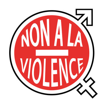 Non à la violence. Stop. Panneau icône contre la violence envers les hommes ou les femmes.