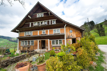 Old Swiss Farm in the Alps 