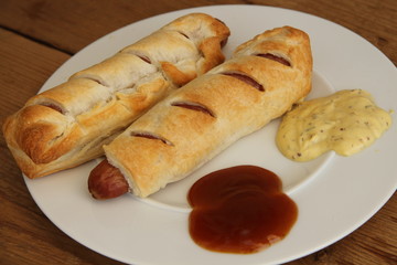 Würstchen in Blätterteig