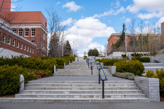Public stairs on a university campus
