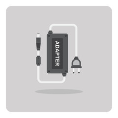 Vector of flat icon, Laptop adapter on isolated background
